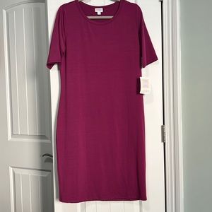 Lularoe short sleeve Julia dress, deep wine, size XL, NWT